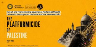 maandag 8 juni – launch a research – The Platformicide of Palestine – Utrecht University